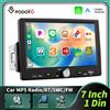 podofo Autoradio Podofo 7 Pollici 1Din con Carplay, Android Auto, Sistema Intelligente per Auto, MirrorLink, Lettore MP5 Universale, Schermo Touch HD, Lettore Multimediale, Stereo Audio, EQ, Supporto BT,