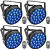 Yiflamefly 4 Pezzi Luci Par 216W 27x8W RGBW LED per Palcoscenico con Telecomando e Controllo DMX512 per KTV, Bar, Spettacoli, DJ, Feste, Discoteche
