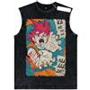 Bandai Canotta Vintage Lavata Dragon Ball Super Saiyan Rose Goku Black, Stampa Anime Streetwear, Gilet Casual per Uomo Donna