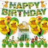 KAYOU Kit di decorazioni per feste di compleanno a tema Re Leone, Simba: striscione «Buon compleanno», palloncini, decorazioni per torte e cupcake, decorazioni a spirale da appendere, tema giungla e safari.