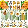 KAYOU Kit per Feste di Compleanno a Tema Il Re Leone: Piatti di Carta, Bicchieri, Tovaglia, Striscione, Palloncini, Sacchetti Regalo, Decorazioni a Tema Giungla