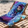 bilibili 1PC D-Demon Slayer Asciugamano da bagno ad asciugatura rapida Asciugamano da spiaggia in microfibra leggero per nuoto, campeggio, yoga, spiaggia