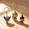 Bandai Portachiavi Anime ONE PIECE Roronoa Zoro Tony Chopper 4cm, Ciondolo Borsa Auto Moda, Regalo
