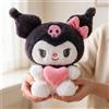 Sanrio Cuscino Peluche Morbido Sanrio 22cm, Hello Kitty Kuromi My Melody Cinnamoroll, Giocattolo Imbottito, Regalo Carino a Tema Cartoni Animati per Ragazze