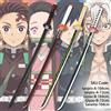 Bandai Katana Demon Slayer 72-104cm Tanjirou Giyuu Mitsuri, Spada Anime Sicura Non Affilata, Sciabola per Cosplay, Espositore, Oggetto Scenico Fotografico, Supporto con Cintura
