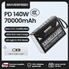 MOVESPEED 【CCC】MOVESPEED Z70PROMAX Power Bank da 70000mAh, Stazione di Ricarica Rapida 140W PD3.1 con Torcia LED, Alimentatore Esterno ad Alta Capacità per PC, Laptop, Campeggio