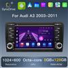 SynxDrive Autoradio Android 14 con CarPlay 7'2 DIN per Audi A3 8P 8L S3 RS3 8E/8H S4/B5 B7 2003-2012 Sportback Seat Exeo Lettore Multimediale Schermo GPS Stereo