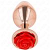 KINK PLEASURE PLUGS Plug Anale Metallico Kink Pleasure Plugs Rosa Rossa — Taglia S