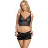 SUBBLIME SETS Lingerie Sexy Subblime Camicia Notte Seta e Pizzo — L/XL