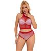 SUBBLIME SETS Lingerie Sexy a Rete con Diamanti Subblime — Rosa, Taglia Unica