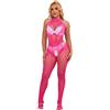 SUBBLIME BODYSTOCKINGS Bodystocking a Rete e Pizzo Subblime 952389 — Collo Alto, Rosa
