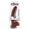 KING COCK Dildo Realistico King Cock — Con Sfere, Marrone 22,9 cm