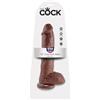 KING COCK Dildo Realistico con Sfere King Cock — 25,4 cm, Marrone