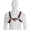 LEATHER BODY Imbracatura BDSM con Catena Leather Body Harness III — Nero/Rosso