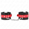 KINK WRIST RESTRAINT Manette BDSM da Polso Kink — Cintura Regolabile, Nera/Rossa