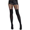 LEG AVENUE HOSIERY Collant Effetto Giarrettiera con Pizzo Leg Avenue Illusion — Nero