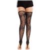LEG AVENUE HOSIERY Collant a Rete Floreale Senza Piede Leg Avenue — Nero