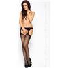 PASSION WOMAN GARTER & STOCK Collant con Giarrettiera Passion BS002 — Taglia Unica, Nero