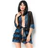 CHILIROSE BABYDOLLS Vestaglia Sexy in Tulle Chilirose CR 3837 — Blu e Nero, L/XL