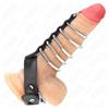 KINK RING POWER Anello Fallico in Pelle BDSM Kink Ring Power — 5 Anelli Metal