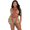 LEG AVENUE SETS Lingerie Sexy Set 3 Pezzi Leg Avenue — Rete Multicolore