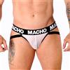 MACHO UNDERWEAR Jockstrap Semitrasparente a Rete Macho MX26X1 — Bianco