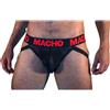 MACHO UNDERWEAR Sospensorio Jock Macho MX26X2 — Nero/Rosso, XL