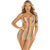 LEG AVENUE DRESSES Miniabito a Righe Arcobaleno Leg Avenue — Design all'Americana