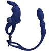 PRETTY LOVE MALE Anello Fallico con Plug Anale Vibrante Pretty Love Ayad — Blu