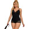 SUBBLIME BODIES Lingerie Sexy Subblime Orsacchiotto Pizzo Floreale — Nero L/XL
