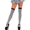 LEG AVENUE HOSIERY Calzini Alti a Righe Leg Avenue — Bianco e Nero