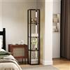 HOMCOM Lampada da Terra con 4 Ripiani Luce Dimmerabile 29x29x163 cm Nero | 3 Luminosità Regolabili, Interruttore a Pedale, Piantana Lampada da Terra, per Soggiorno, Salotto e Camera