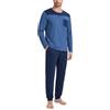 Demegimi Pigiama Uomo Cotone Lungo Pigiami Invernale Due Pezzi con Tasche | Pigiami Due Pezzi, Maniche Lunghe, Pantaloni Lunghi, Tasche, Vestibilità Ampia, Contrasto, Comoda, Inverno, Casa e Notte