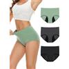 LOFIR Mutande Mestruali Donna bambù: Lavabili Antiperdita 50 ml 3 Pezzi | Slip Ciclo a Vita Alta Flusso Abbondante Intimo per Postparto & Ragazza Notte e Uso Quotidiano