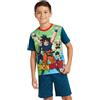 Dragon Ball Z Set pigiama per bambini con stampa di personaggi Goku, Vegeta e anime, biancheria da notte a maniche corte blu per bambini, età 7-15 anni