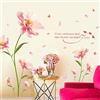 HGTC Adesivi Murali Fiori Rosa Romantici di Grandi Dimensioni (210 Cm * 140 Cm) per Soggiorno Camera da Letto Decalcomanie Artistiche di San Valentino Decorazione della Casa