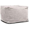 ARKETICOM Soft Cube Pouf Sacco Poggiapiedi Sfoderabile 60x42 Bianco Crema