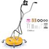 VEVOR Pulitore per Superfici 50,8 cm con Ruote per Pavimenti, in ABS Giallo, Accessorio per Idropulitrice con Manico Rialzato, per Cemento, Terrazze e Vialetti, Max 4000 PSI, Attacco da 3/8 pollici