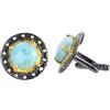 Ravishing Impressions Gemelli da uomo con pietra larimar naturale blu cielo, placcati in oro, gemelli in argento Sterling 925, RI-3952