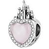 LES FOLIES DI PAOLA GRIECO Charm Castello Principessa Cuore Rosa Fiaba Favola per Disney in argento 925 - Les Folies per Pandora