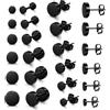 YADOCA 12 Paia Orecchini Uomo Donna Acciaio Inossidabile, Neri 3-8 mm | Orecchini a Bottone Rotondi, Finitura Nero Opaco, Sei Misure da Abbinare, Stile Minimalista, Uso Quotidiano e Feste