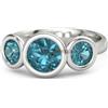 Artik Jewels London Topazio Blu Gemma Con 14K Placcato Oro Bianco Argento Donna Anello #3957