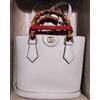 Gucci Diana Mini borsa con manico in bambù borsa a tracolla in pelle bianca G...