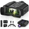 TELUHA Occhiali per visione notturna 4K per adulti, schermo HD da 4,9 pollici, binocolo ricaricabile per visione notturna da 10000 mAh con scheda da 64 GB per caccia, campeggio, sorveglianza