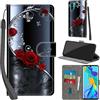 Haninsuze Cover per Huawei P30 Pro, farfalla rosa | Pelle PU Portafoglio, Porta Carte, Magnetica, Libro, Antiurto Custodia