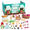 Li'l Woodzeez Negozio generale Honeysuckle Hollow con libro | Set da 72 con negozio, bancone, 2 personaggi, accessori in miniatura e libro di fiabe incluso, Negozio da inventare, 3+ anni