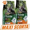 Monge Dog Bwild Grain Free Puppy Junior All Breed Anatra e Patate - MAXI SCORTA - Sacco da 12 Kg - 10 confezioni