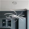 NOVECENTO Lampadario LED design Elettra cromo Ø98cm, luce naturale 6400 lumen, NOVECENTO