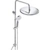 JOHO Colonna Doccia in Acciaio INOX senza Miscelatore Termostatica, Asta Doccia Saliscendi con Soffione e Doccetta, Set Doccia a Pioggia con Soffione 30 cm Cromo