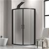 KAMALU Box doccia 80x80 semicircolare telaio nero vetro satinato | KF2000BS